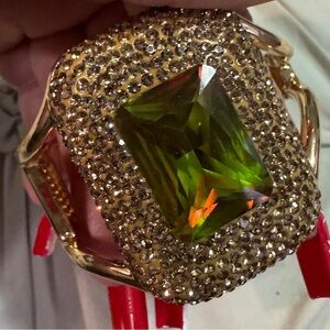 Elegant  Green and gold statement bracelet